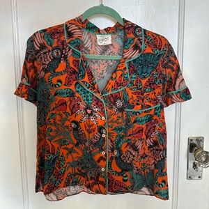 The Art of Anthropologie Emma Shipley Jungle Print Camping Blouse